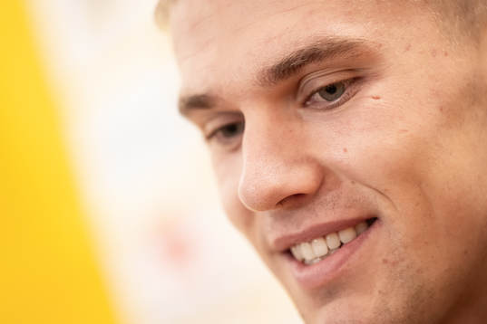 Viktor Gyökeres of the Swedish national football team in a