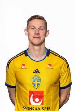 Emil Krafth of the Swedish national football team poses for