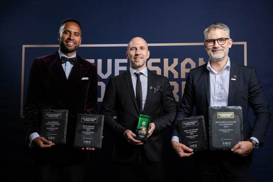 Malmö FFs Isak Kiese Thelin, Henrik Rydström och Niclas
