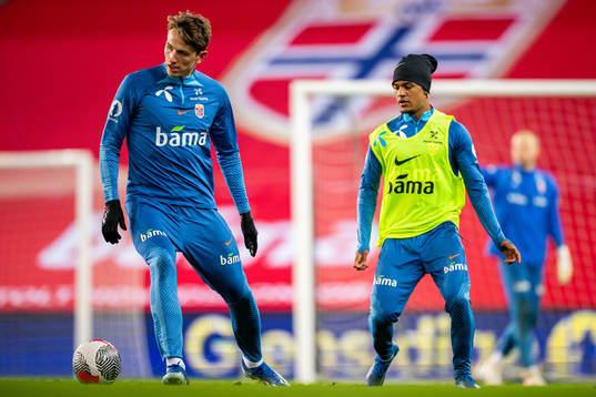Sander Berge and Oscar Bobb of the Norwegian national