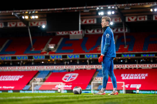 Goalkeeper Mathias Dyngeland of the Norwegian national
