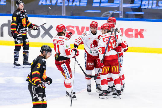 Troja/Ljungbys spelare jublar