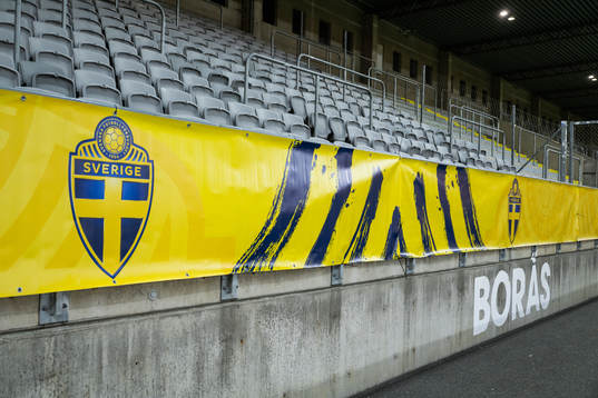 Svenska fotbollsförbundets logotyp och texten ”Borås”