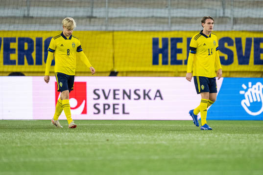 Sveriges Lucas Bergvall och Charlie Axede deppar