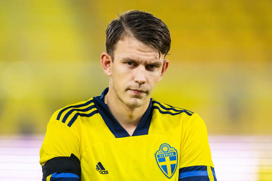 Sveriges Kasper Karlsson vid line-up