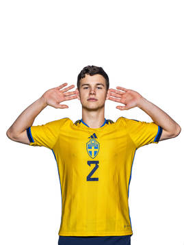 of the Swedish under-21 national football team pose for a