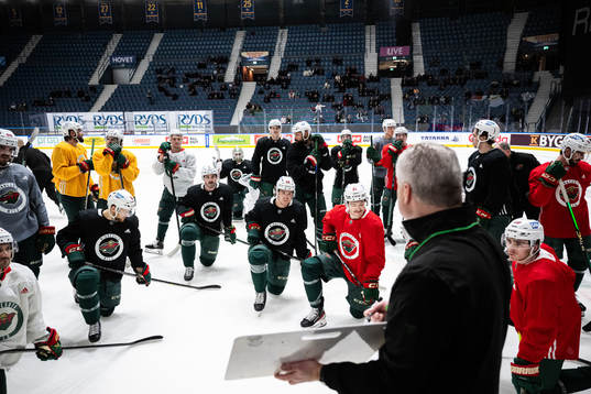 Players of the Minnesota Wild at a practice session