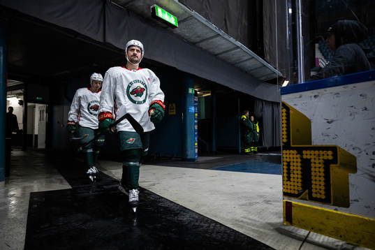 Mats Zuccarello of the Minnesota Wild at a practice session