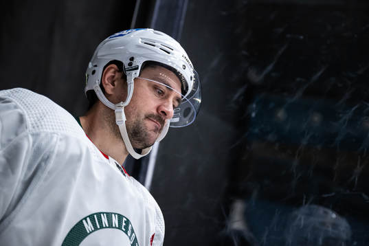 Mats Zuccarello of the Minnesota Wild at a practice session
