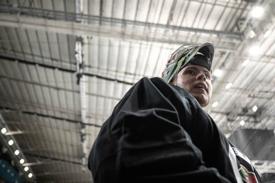 Goaltender Jesper Wallstedt of the Minnesota Wild
