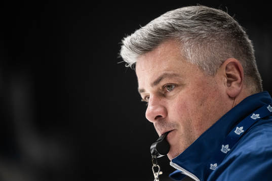 Head coach Sheldon Keefe of Toronto Maple Leafs