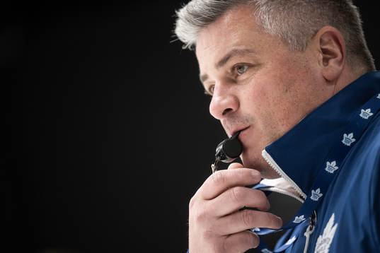 Head coach Sheldon Keefe of Toronto Maple Leafs