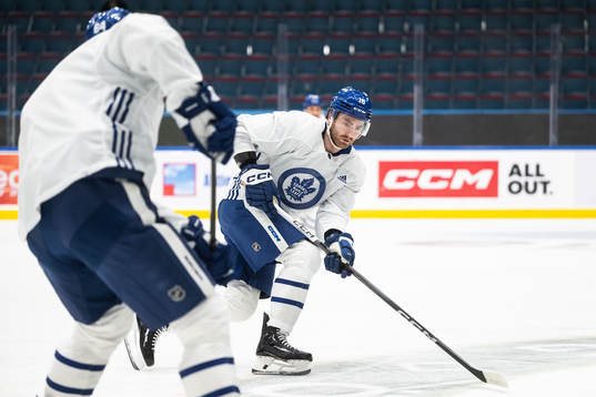 Noah Gregor of Toronto Maple Leafs