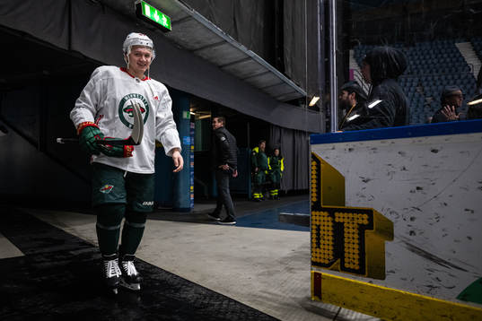Kirill Kaprizov of Minnesota Wild at a practice session
