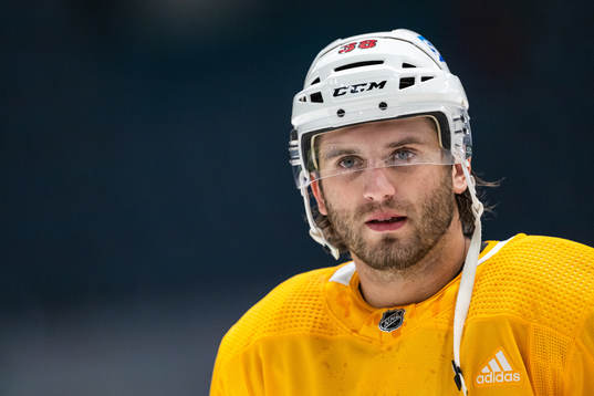 Ryan Hartman of Minnesota Wild at a practice session
