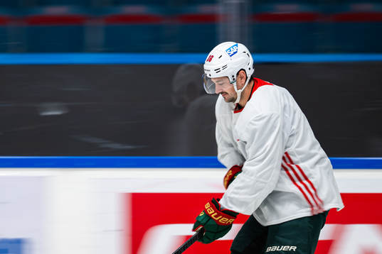 Mats Zuccarello of Minnesota Wild at a practice session