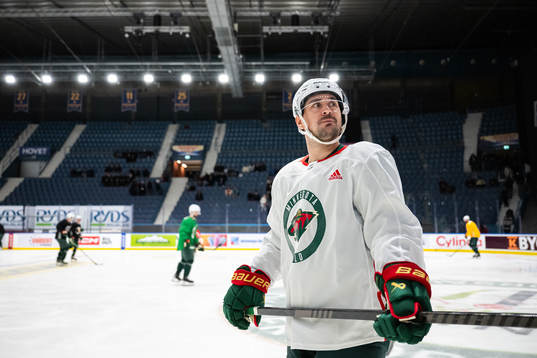 Mats Zuccarello of Minnesota Wild at a practice session