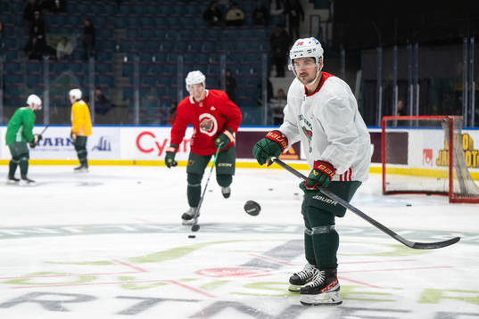 Mats Zuccarello of Minnesota Wild at a practice session