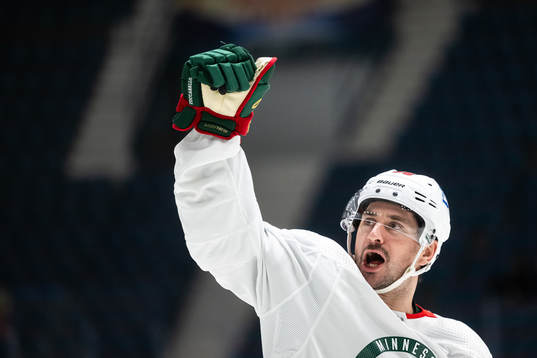 Mats Zuccarello of Minnesota Wild at a practice session