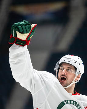 Mats Zuccarello of Minnesota Wild at a practice session
