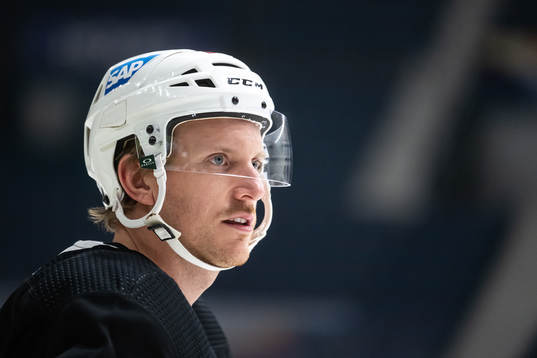 Jonas Brodin of Minnesota Wild at a practice session