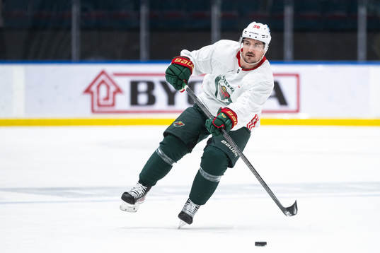 Mats Zuccarello of Minnesota Wild at a practice session