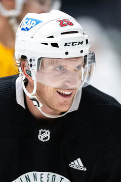 Jonas Brodin of Minnesota Wild at a practice session