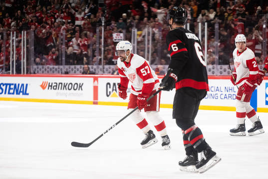 David Perron of Detroit Red Wings celebrates
