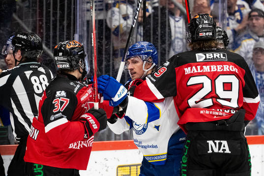 Örebros Glenn Gustafsson och Milton Oscarson mot Leksands