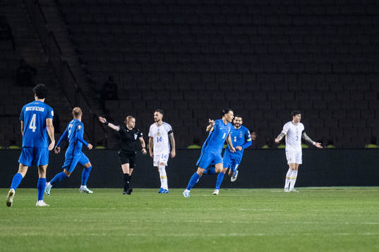 Renat Dadasov of Azerbaijan celebrates
