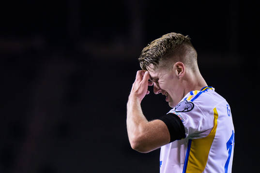 Viktor Gyökeres of Sweden looks dejected