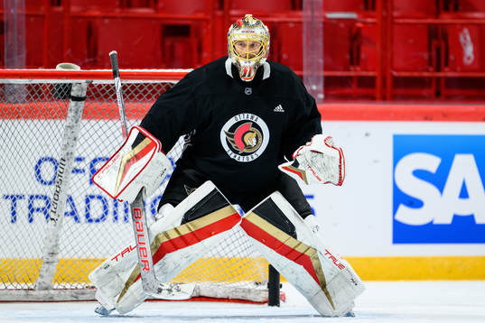 goalkeeper Anton Forsberg of Ottawa Senators