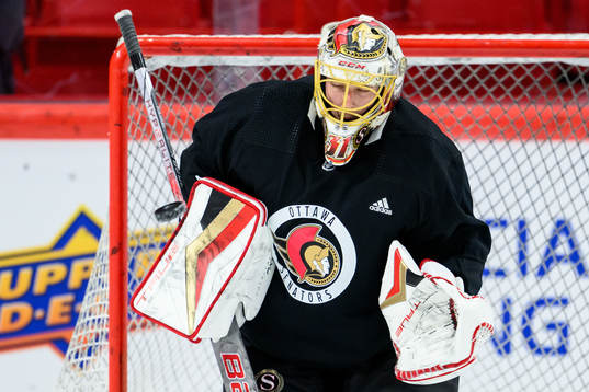 goalkeeper Anton Forsberg of Ottawa Senators