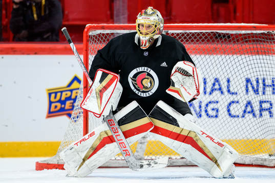 goalkeeper Anton Forsberg of Ottawa Senators