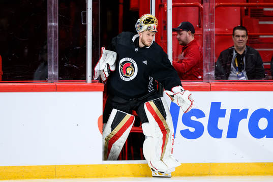 goalkeeper Anton Forsberg of Ottawa Senators