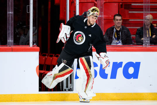 goalkeeper Anton Forsberg of Ottawa Senators