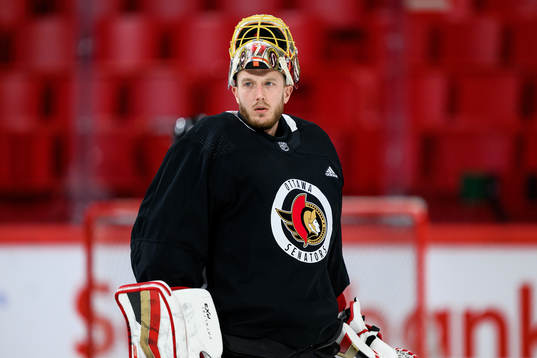 goalkeeper Anton Forsberg of Ottawa Senators