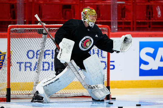 goalkeeper Anton Forsberg of Ottawa Senators