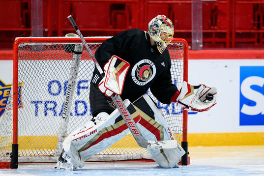 goalkeeper Anton Forsberg of Ottawa Senators