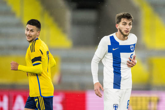 Roony Bardghji of Sweden and Adam Marhiev of Finland