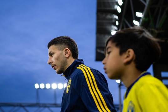 Roony Bardghji of Sweden enters the pitch