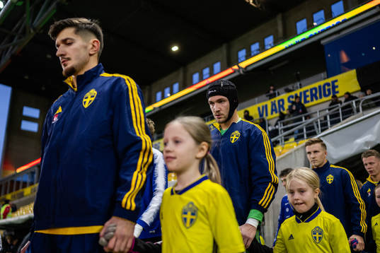 Armin Gigovic and goalkeeper Noel Törnqvist of Sweden