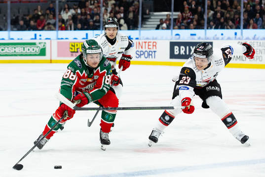 Frölundas Malte Strömwall och Malmö Redhawks Christoffer