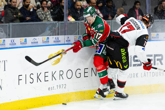 Frölundas Isac Born och Malmö Redhawks Johan Ivarsson