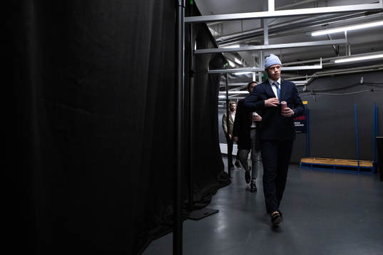 Lucas Raymond of Detroit Red Wings arrive at the arena