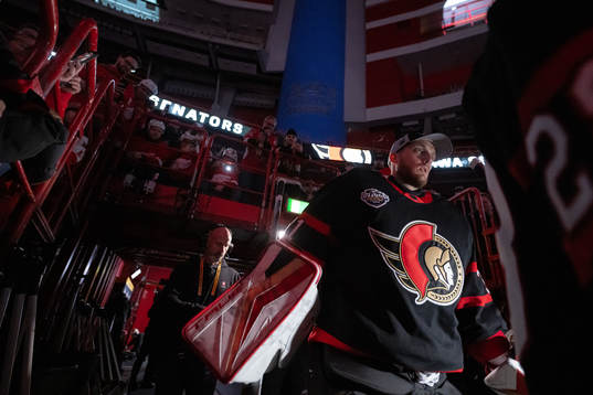 Goaltender Anton Forsberg of Ottawa Senators