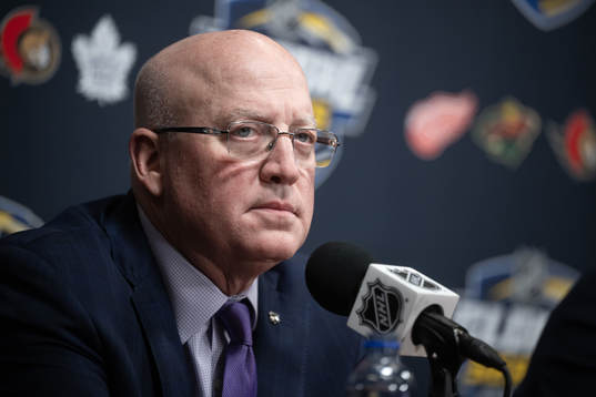 Deputy Commissioner Bill Daly of NHL at a press conference