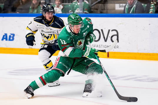 HV71s Robert Nardella och Rögles Oskar Pettersson