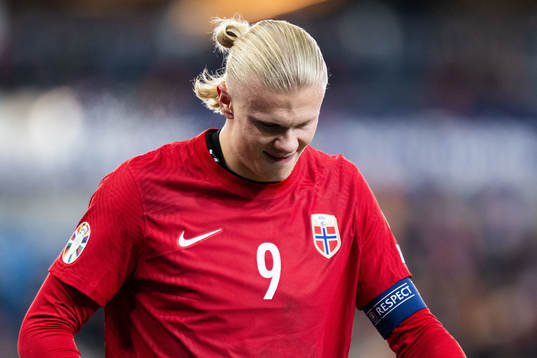 Erling Braut Haaland of Norway in pain