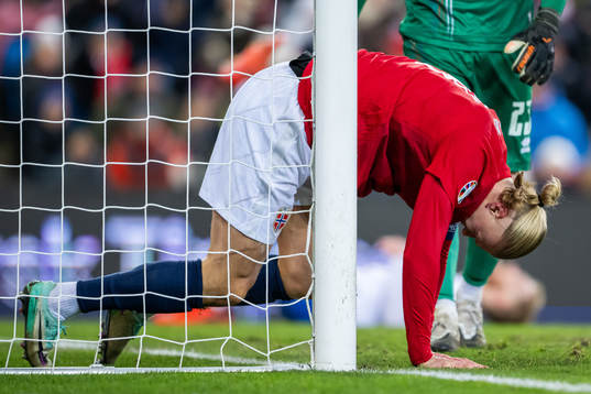 Erling Braut Haaland of Norway in pain